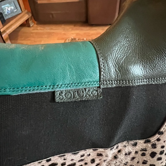 Soruka Teal and Black Leather Boots - Picture 3 of 6